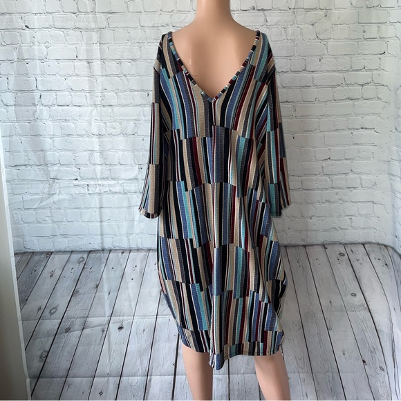 Perfectly Priscilla Multicolor striped long sleeve dress size 3X - Picture 5 of 8